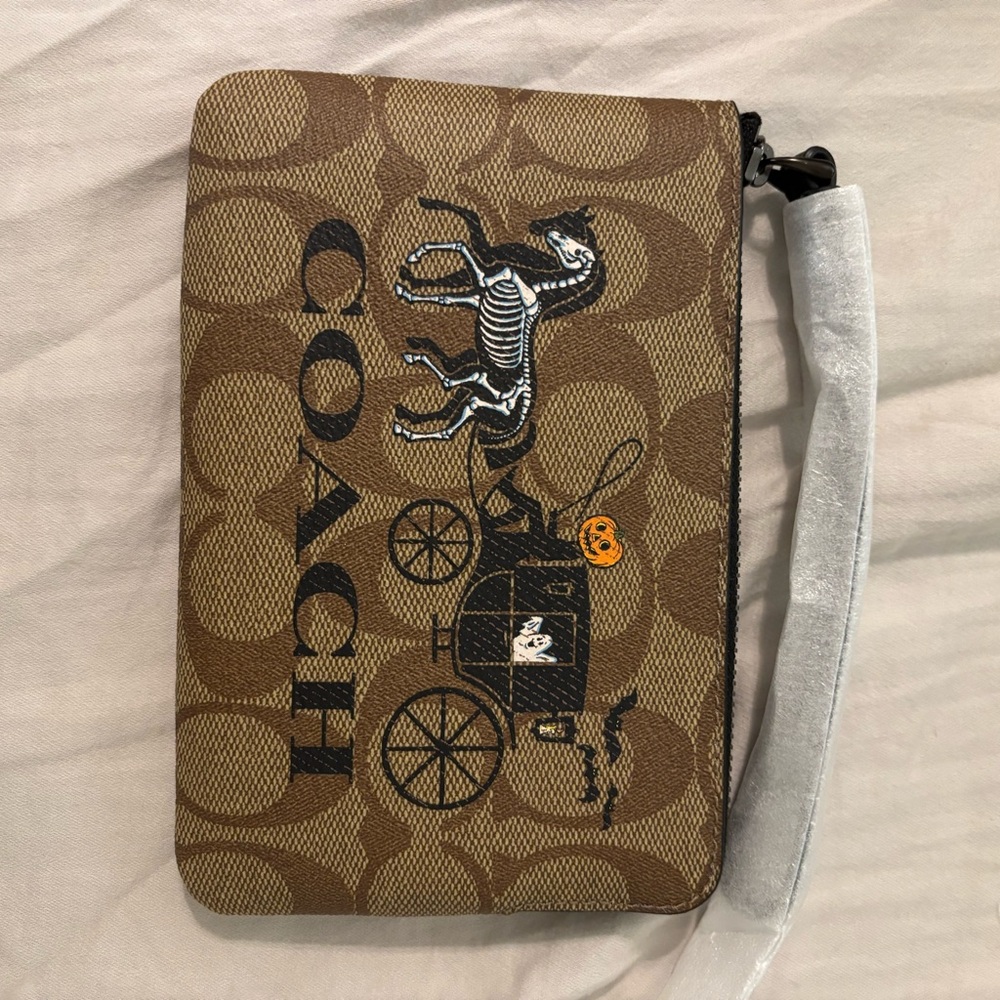 Coach Brown Wristlet Bag